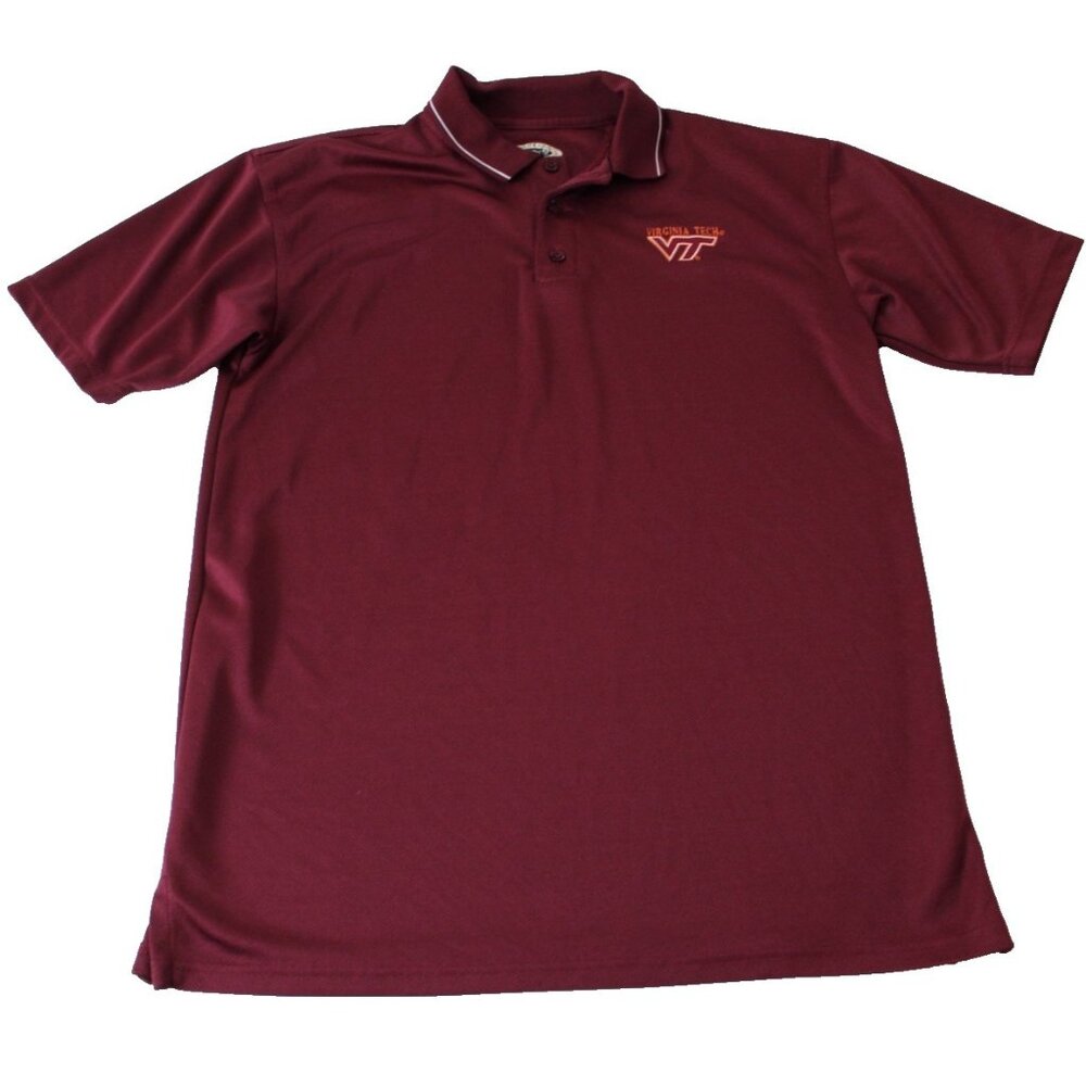 Virginia Tech Men's Embroidered Athletic Breathable Polo Size L‎